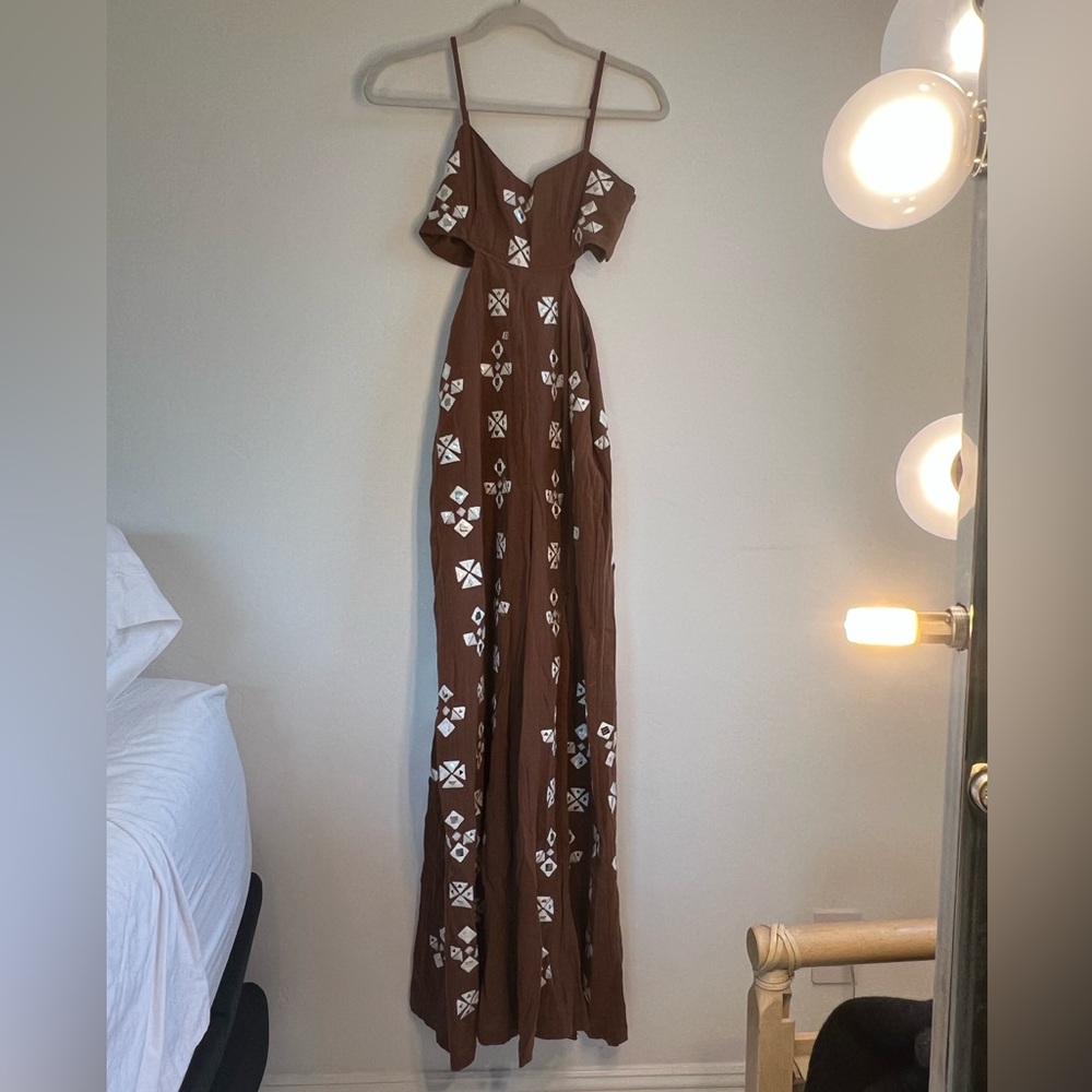 FREE PEOPLE brown flowy jumpsuit